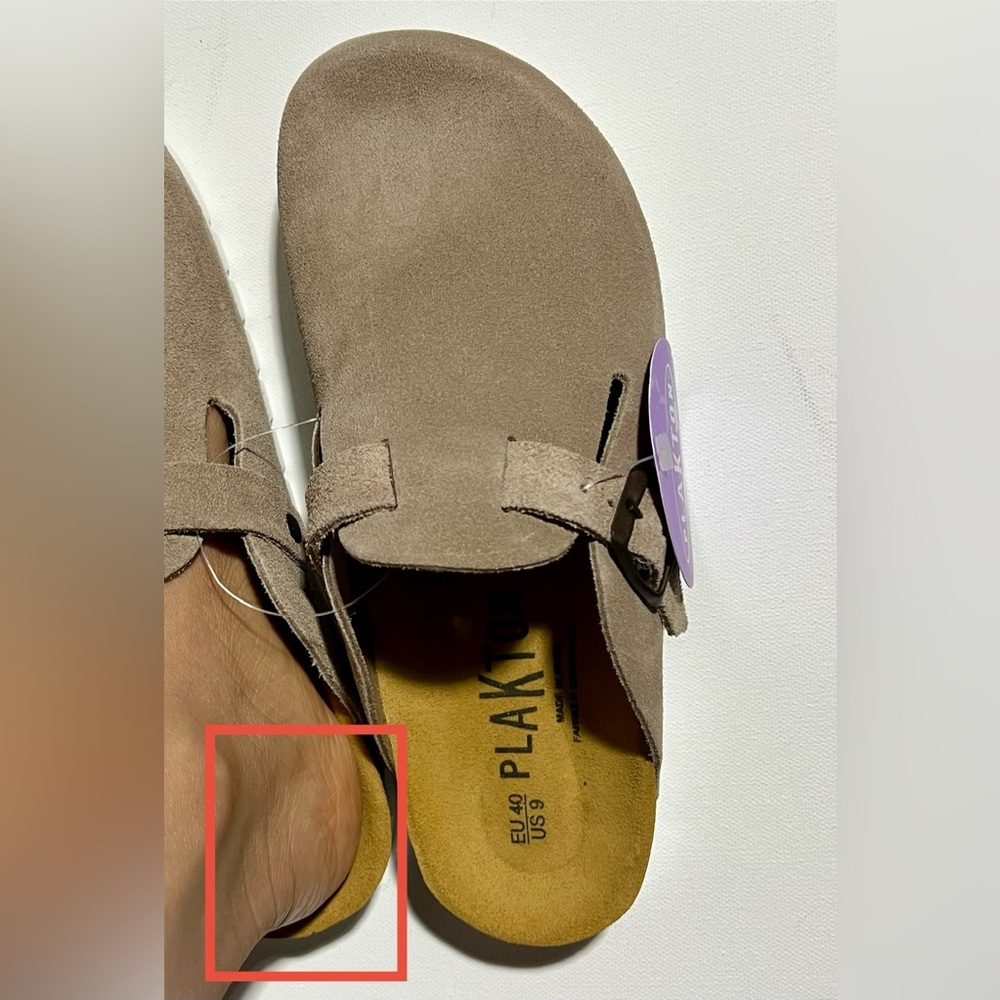 Plakton Blogey Suede Clogs in Piedra (Stone) US Women’s 9 EU 40 - Picture 11 of 15